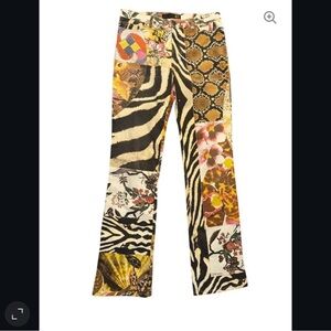Just Cavalli Multicolor Animal Print Pants